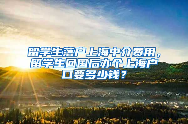 留学生落户上海中介费用，留学生回国后办个上海户口要多少钱？