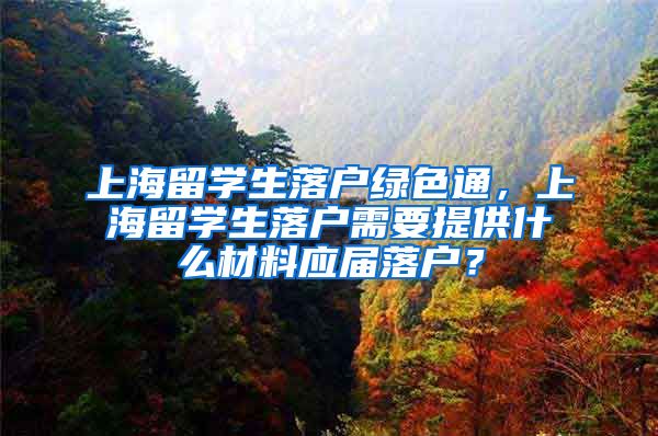 上海留学生落户绿色通，上海留学生落户需要提供什么材料应届落户？