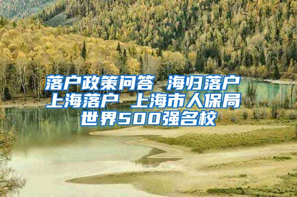 落户政策问答 海归落户 上海落户 上海市人保局 世界500强名校