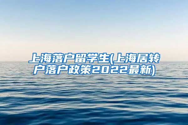 上海落户留学生(上海居转户落户政策2022最新)