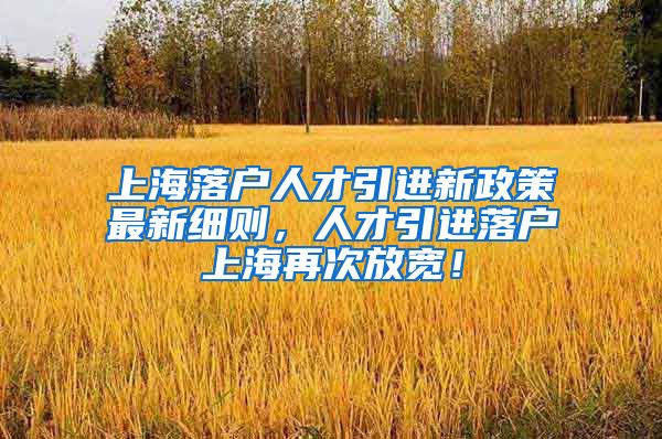 上海落户人才引进新政策最新细则，人才引进落户上海再次放宽！