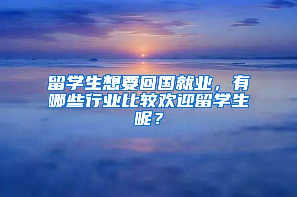 留学生想要回国就业，有哪些行业比较欢迎留学生呢？