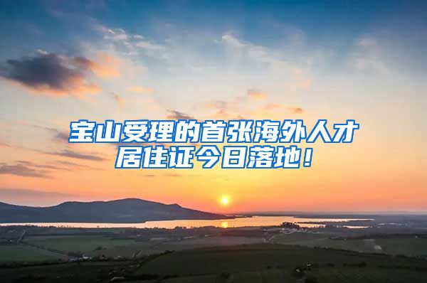 宝山受理的首张海外人才居住证今日落地！