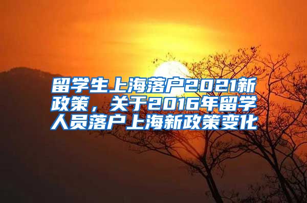 留学生上海落户2021新政策，关于2016年留学人员落户上海新政策变化