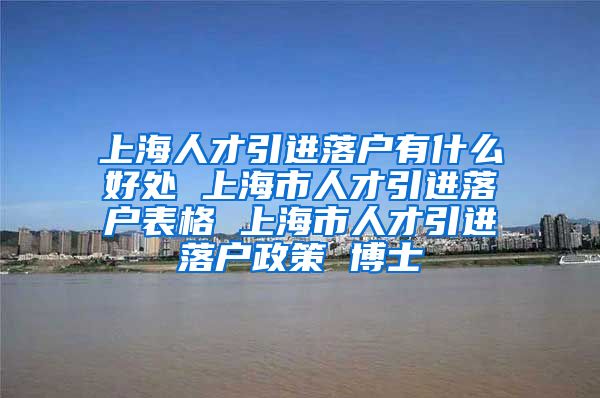 上海人才引进落户有什么好处 上海市人才引进落户表格 上海市人才引进落户政策 博士