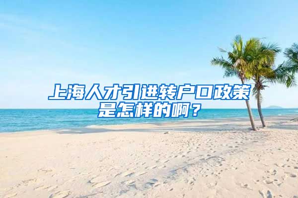 上海人才引进转户口政策是怎样的啊？