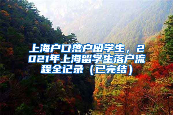 上海户口落户留学生，2021年上海留学生落户流程全记录（已完结）