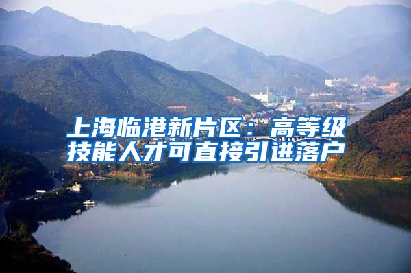 上海临港新片区：高等级技能人才可直接引进落户