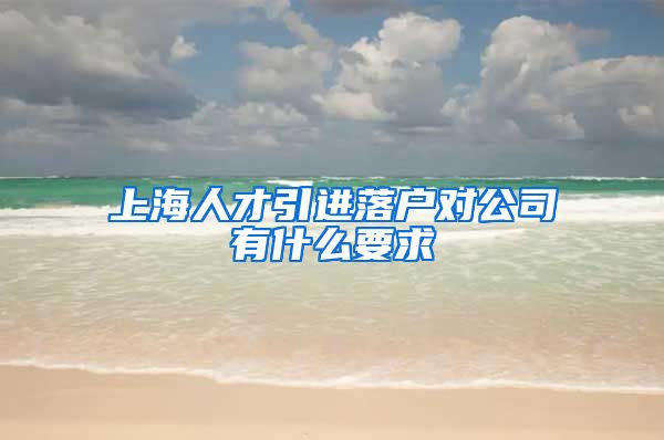 上海人才引进落户对公司有什么要求