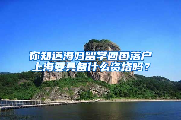 你知道海归留学回国落户上海要具备什么资格吗？