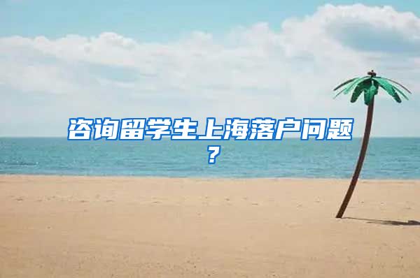 咨询留学生上海落户问题？