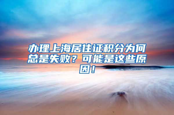 办理上海居住证积分为何总是失败？可能是这些原因！