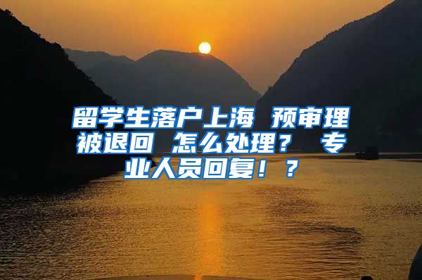 留学生落户上海 预审理被退回 怎么处理？ 专业人员回复！？