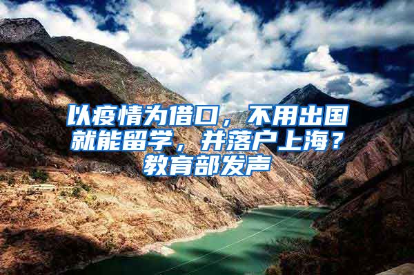 以疫情为借口，不用出国就能留学，并落户上海？教育部发声