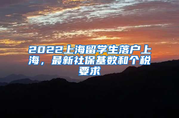 2022上海留学生落户上海，最新社保基数和个税要求