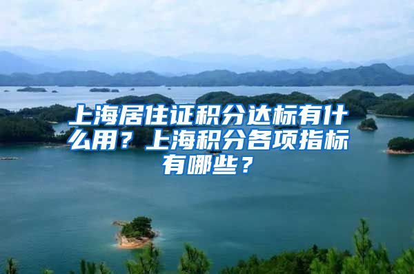 上海居住证积分达标有什么用？上海积分各项指标有哪些？