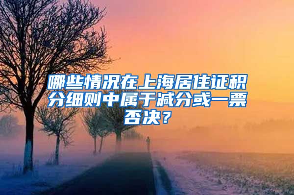 哪些情况在上海居住证积分细则中属于减分或一票否决？