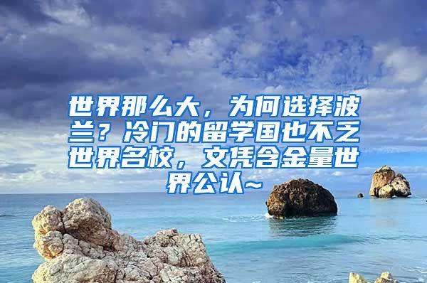 世界那么大，为何选择波兰？冷门的留学国也不乏世界名校，文凭含金量世界公认~