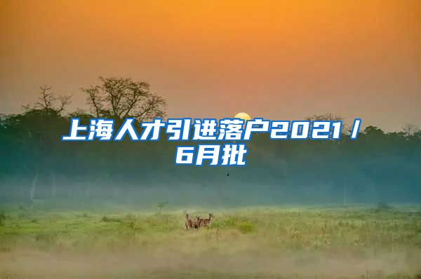 上海人才引进落户2021／6月批