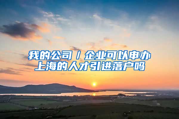 我的公司／企业可以申办上海的人才引进落户吗