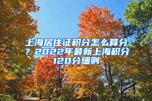 上海居住证积分怎么算分？2022年最新上海积分120分细则