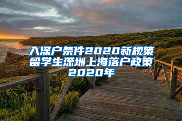 入深户条件2020新规策留学生深圳上海落户政策2020年