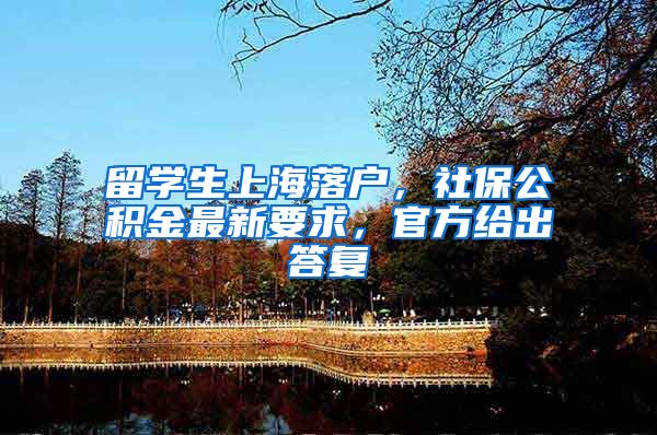 留学生上海落户，社保公积金最新要求，官方给出答复