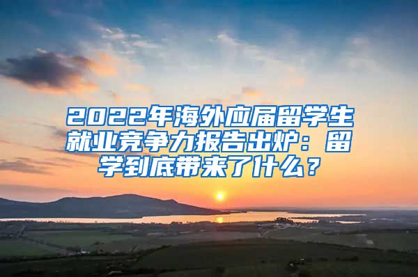 2022年海外应届留学生就业竞争力报告出炉：留学到底带来了什么？