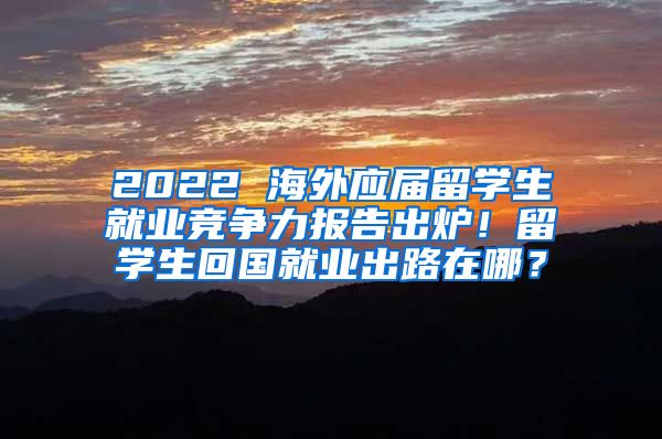 2022 海外应届留学生就业竞争力报告出炉！留学生回国就业出路在哪？