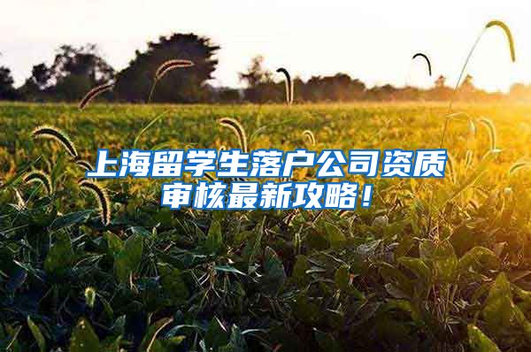 上海留学生落户公司资质审核最新攻略！