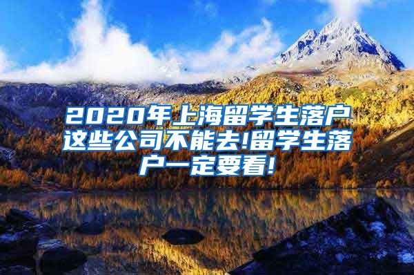 2020年上海留学生落户这些公司不能去!留学生落户一定要看!