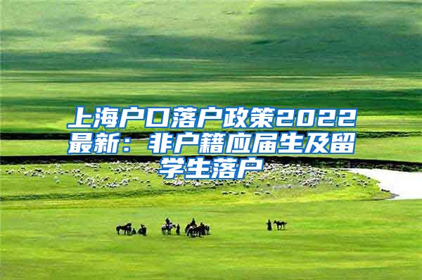 上海户口落户政策2022最新：非户籍应届生及留学生落户