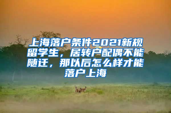 上海落户条件2021新规留学生，居转户配偶不能随迁，那以后怎么样才能落户上海