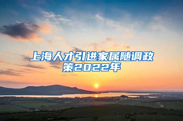 上海人才引进家属随调政策2022年