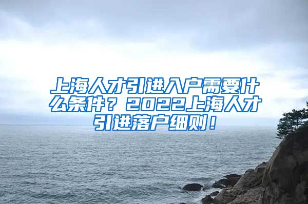 上海人才引进入户需要什么条件？2022上海人才引进落户细则！