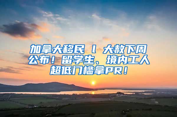 加拿大移民 l 大赦下周公布！留学生、境内工人超低门槛拿PR！