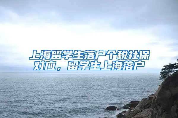 上海留学生落户个税社保对应，留学生上海落户