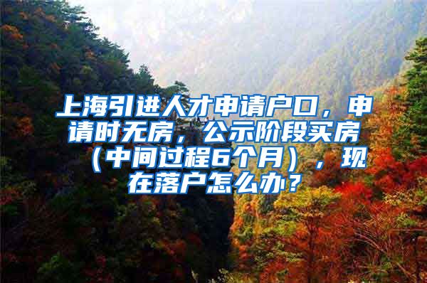 上海引进人才申请户口，申请时无房，公示阶段买房（中间过程6个月），现在落户怎么办？
