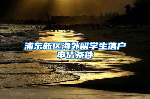 浦东新区海外留学生落户申请条件