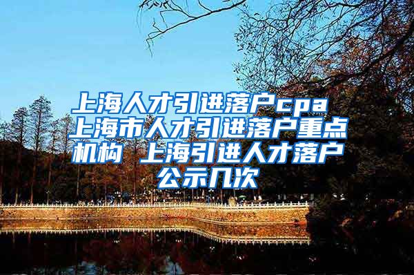 上海人才引进落户cpa 上海市人才引进落户重点机构 上海引进人才落户公示几次