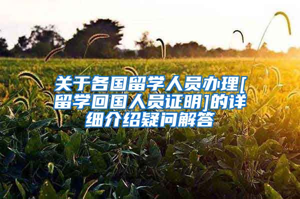 关于各国留学人员办理[留学回国人员证明]的详细介绍疑问解答