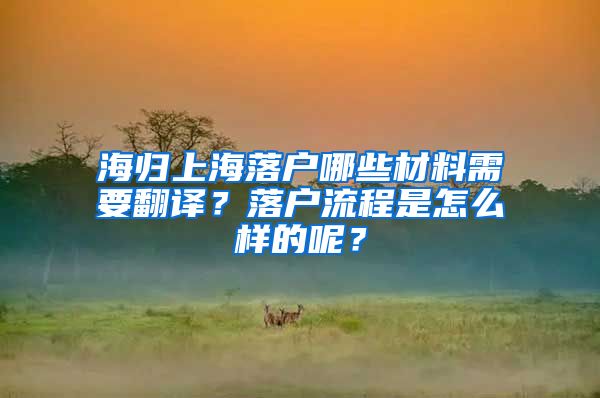 海归上海落户哪些材料需要翻译？落户流程是怎么样的呢？