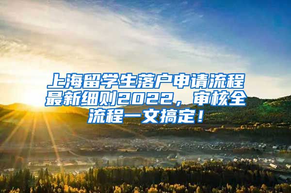 上海留学生落户申请流程最新细则2022，审核全流程一文搞定！