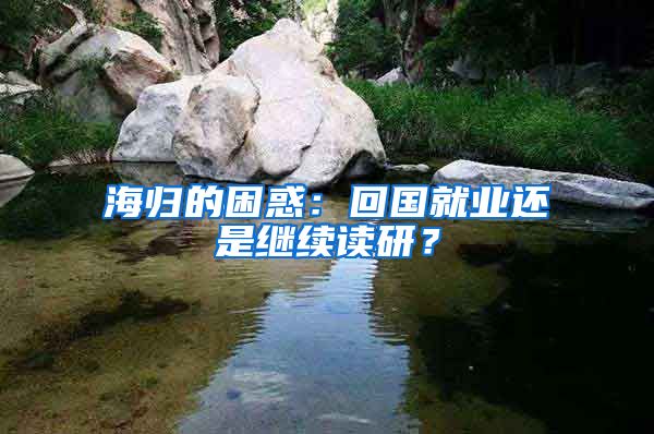 海归的困惑：回国就业还是继续读研？