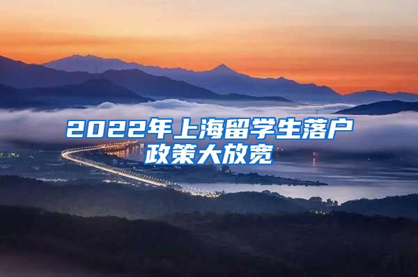 2022年上海留学生落户政策大放宽