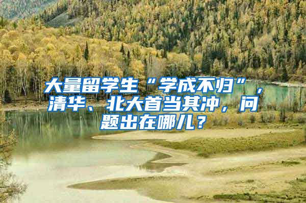 大量留学生“学成不归”，清华、北大首当其冲，问题出在哪儿？