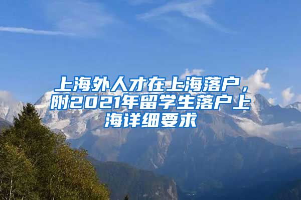 上海外人才在上海落户，附2021年留学生落户上海详细要求