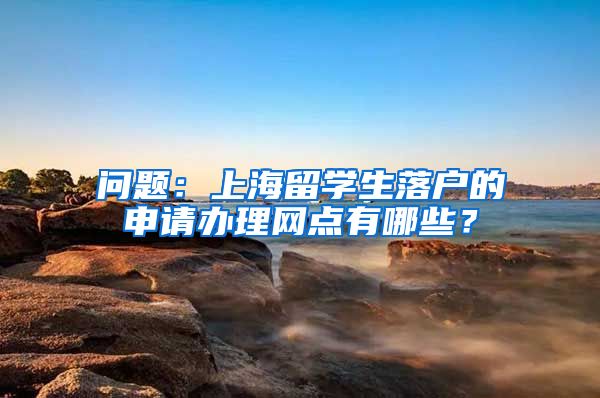 问题：上海留学生落户的申请办理网点有哪些？