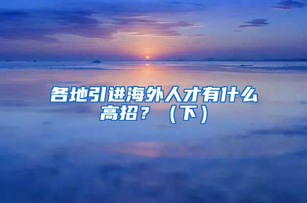 各地引进海外人才有什么高招？（下）