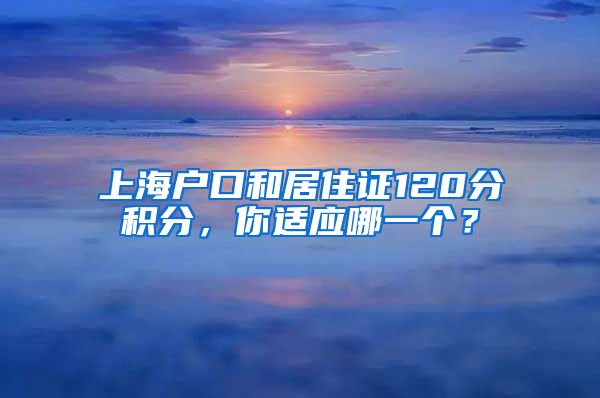 上海户口和居住证120分积分，你适应哪一个？